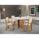 Ver imagem 1 de Conjunto Sala de Jantar Mesa Redonda com 4 Cadeiras Jady e Sol Bege/Mel/Blonde