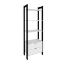 Ver imagem 5 de Estante de Livros 65CMX184,7cm 2 Gavetas Embaixo Haia Yescasa Branco/Preto