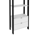 Ver imagem 4 de Estante de Livros 65CMX184,7cm 2 Gavetas Embaixo Haia Yescasa Branco/Preto