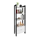 Ver imagem 2 de Estante de Livros 65CMX184,7cm 2 Gavetas Embaixo Haia Yescasa Branco/Preto