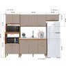 Cozinha Modulada Compacta Fidelitá Mariana 4 Peças 245cm 12 Portas 1 Gaveta sem Tampo - 4