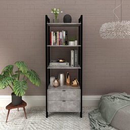 Estante para Livros 2 Gavetas Embaixo 1,85x0,65m Haia Yescasa - 1 Estante para Livros 2 Gavetas Embaixo 1,85x0,65m Haia Yescasa - 1