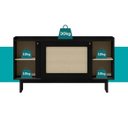 Ver imagem 3 de Buffet 1,40m 2 Portas e 1 Prateleira Carraro Atria Preto Viero Móveis