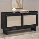 Ver imagem 1 de Buffet 1,40m 2 Portas e 1 Prateleira Carraro Atria Preto Viero Móveis