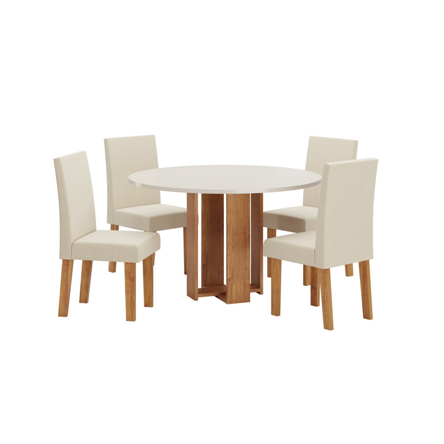 Conjunto Sala de jantar Chiara Mesa Redonda com 4 Cadeiras Vênus - 2