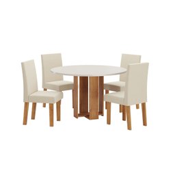 Conjunto Sala de jantar Chiara Mesa Redonda com 4 Cadeiras Vênus - 2
