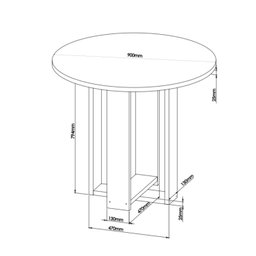 Conjunto Sala de jantar Chiara Mesa Redonda com 4 Cadeiras Vênus - 3