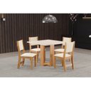 Ver imagem 1 de Conjunto Sala de Jantar Jady Mesa Quadrada com 4 Cadeiras Sol Bege/Mel/Blonde