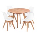 Ver imagem 1 de Jogo de Mesa Redonda para Cozinha ou Sala – Nina Saarinen com 4 Cadeiras Ergonômicas