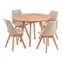 Ver mais imagens de Jogo de Mesa Redonda para Cozinha ou Sala – Nina Saarinen com 4 Cadeiras Ergonômicas