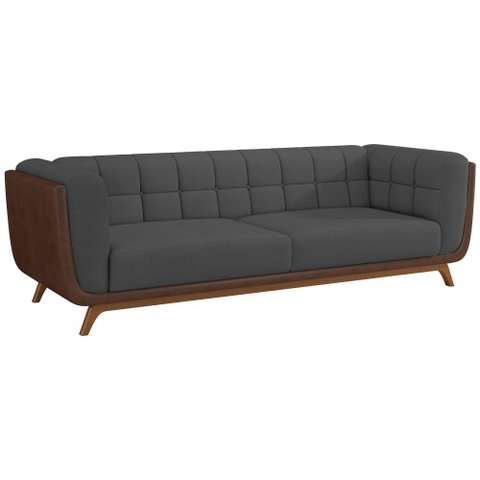 Sofá 2 Lugares 180cm Coin Courino Marrom | Veludo Cinza - Sallar Home