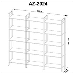 Estante para Livros Haia 1,85x1,9m Yescasa - 3