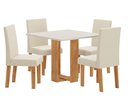 Ver imagem 2 de Conjunto Sala de Jantar Chiara Quadrada com 4 Cadeiras Vênus Bege/Mel