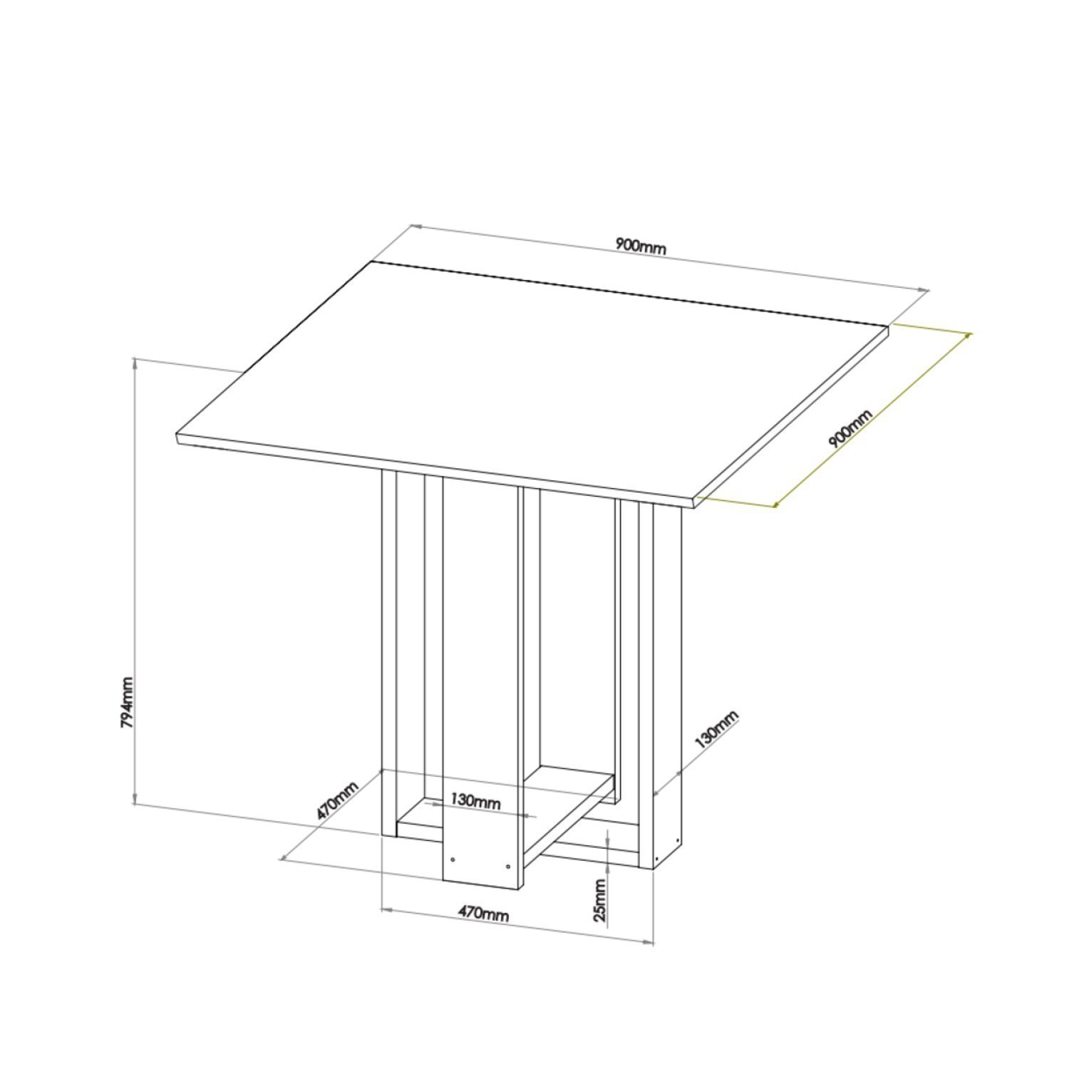 Conjunto Sala de Jantar Chiara Quadrada com 4 Cadeiras Vênus - 3