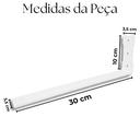 Ver imagem 2 de 2 Suportes Mão Francesa 30cm Formato L Embutido para Prateleira Aço Alta Durabilidade Branco