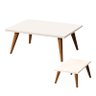 Conjunto 2 Mesas De Centro Retangular Sala de estar - 65x35cm + 32X35cm - Branco - 5