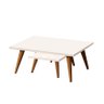Conjunto 2 Mesas De Centro Retangular Sala de estar - 65x35cm + 32X35cm - Branco - 4