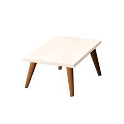 Conjunto 2 Mesas De Centro Retangular Sala de estar - 65x35cm + 32X35cm - Branco - 6