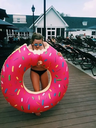 Ver imagem 3 de Boia Rosquinha Rosa 120cm Original Inflável Gigante