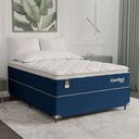 Ver imagem 1 de Cama Box Casal + Colchão Comfort Class Pillow Top 138x188 Azul/suede Azul