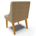 Ver imagem 5 de Kit 3 Cadeiras Decorativas Sala de Jantar Base Fixa de Madeira Firenze Suede Nude/castanho G19 -