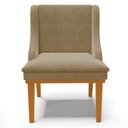 Ver imagem 4 de Kit 3 Cadeiras Decorativas Sala de Jantar Base Fixa de Madeira Firenze Suede Nude/castanho G19 -