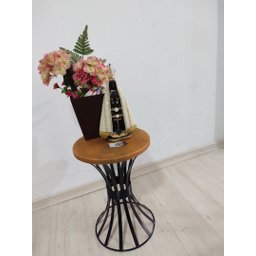 Banco cinta mesa de apoio ferro madeira de lei artesanato mineiro - 7