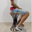 Ver mais imagens de Banco cinta mesa de apoio ferro madeira de lei artesanato mineiro