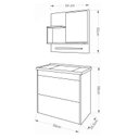Ver imagem 3 de Gabinete de Banheiro com Cuba e Espelheira Lirio 60cm Amendoa/branco - Mgm