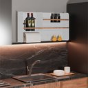 Ver imagem 1 de Organizador Multiuso Cozinha em Aço Carbono Branco Madeira - 80cm Linha Home