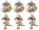 Ver imagem 1 de Kit Carinha Papai Noel e Boneco de Neve Pelúcia Rústico 15cm 6 Unidades - Master Christmas