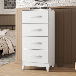 Cômoda Mobi Biflex Branco Fosco Liso/rosa Matte - Albatroz Móveis - 3