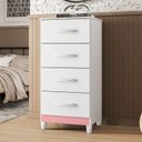 Ver imagem 4 de Cômoda Mobi Biflex Branco Fosco Liso/rosa Matte - Albatroz Móveis