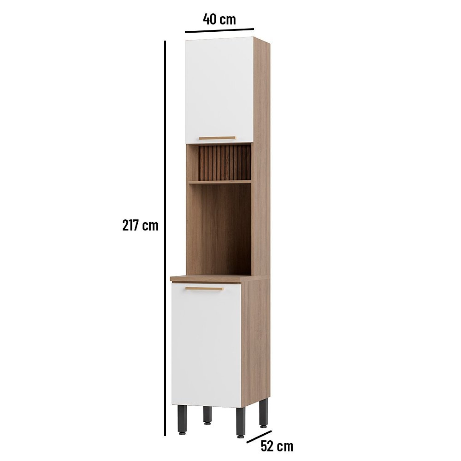 Paneleiro 40cm 2 Portas de Bater 2 Nichos - 4