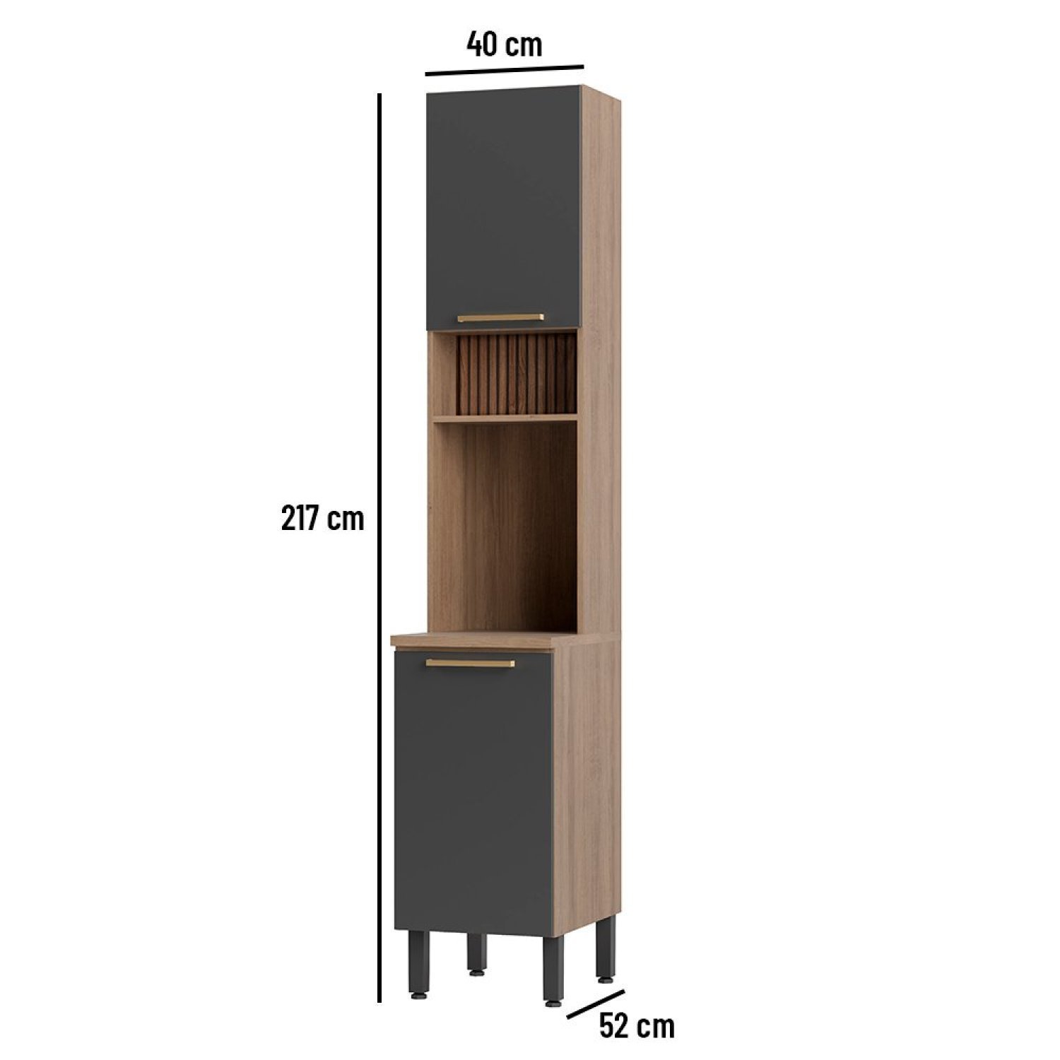 Paneleiro 40cm 2 Portas Avelã  - 4