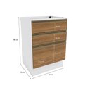 Ver imagem 3 de Balcão 3 Gavetas Kappesberg Celeste 100% Mdf Branco-nogueira 60cm