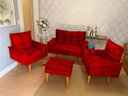 Ver imagem 1 de Kit 02 Poltronas Opala 1 Namoradeira 1 Puff Opala Bela-móveis:vermelho