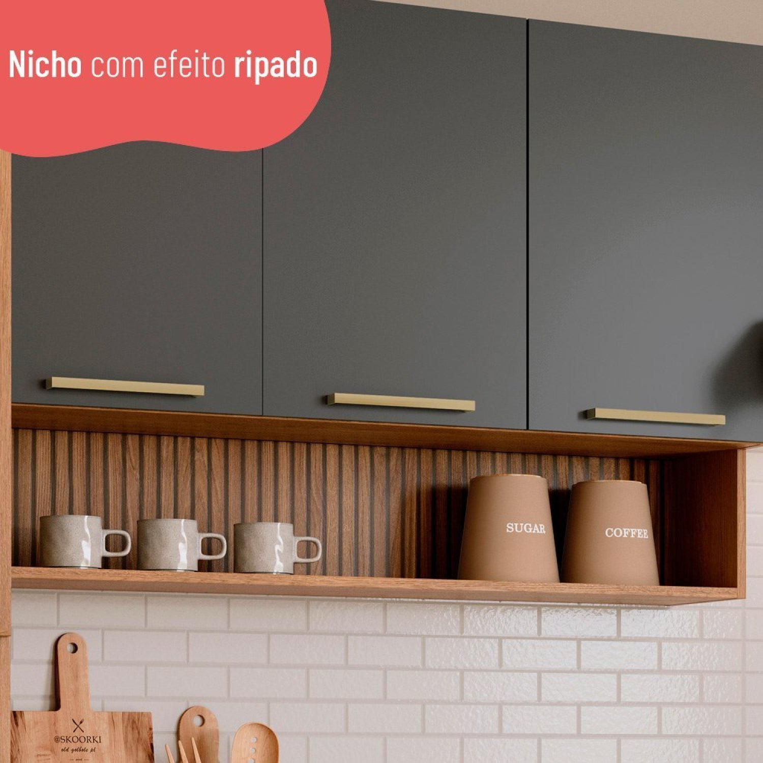 Cozinha Completa com Armário e Balcão Para Pia | MadeiraMadeira
