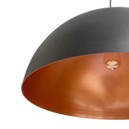 Pendente Onix Poptem meia esfera 60cm preto e cobre - 2
