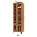 Ver imagem 3 de Cristaleira 2 Portas 70 cm com Vidro LED Nicho Garrafeiro 1 Gaveta Damasco Freijo