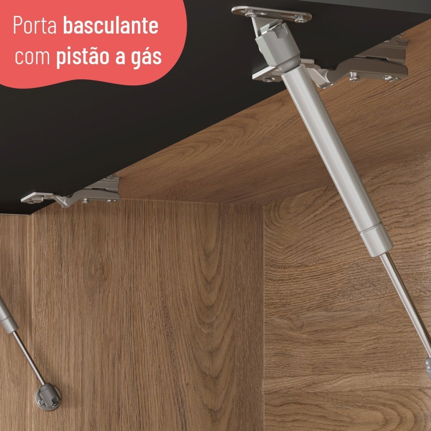 Armário Aéreo 80cm 1 Porta Basculante Avelã  - 5