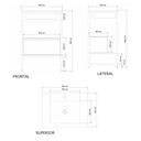 Ver imagem 3 de Gabinete para Banheiro Iron Black com Gaveteiro 60x45 Cm