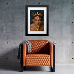 Quadro Arquétipo Rei Midas - 60x48cm:madeira Branca - 1