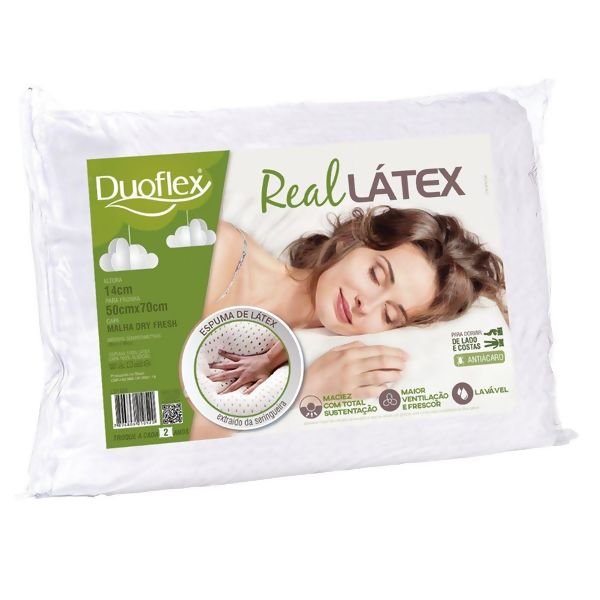 Travesseiro Real Latex - Duo Flex - 50 x 70 - 14 cm Altura - 1