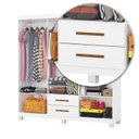 Ver imagem 6 de Guarda-Roupa 6 Portas 2 Gavetas com Espelho e Pés Aurora Branco