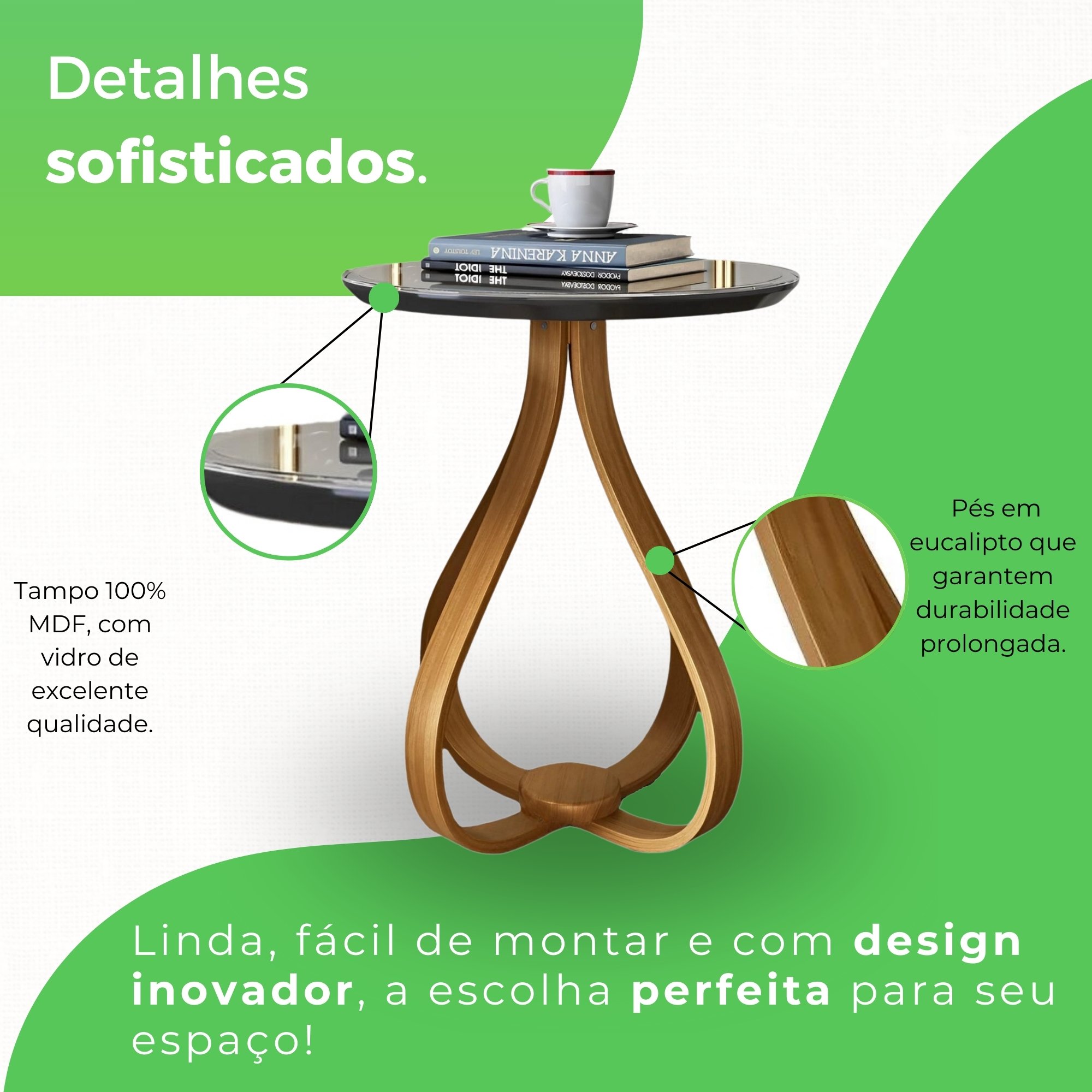 Mesa Lateral 50cm Rubi Sparta Móveis - 5