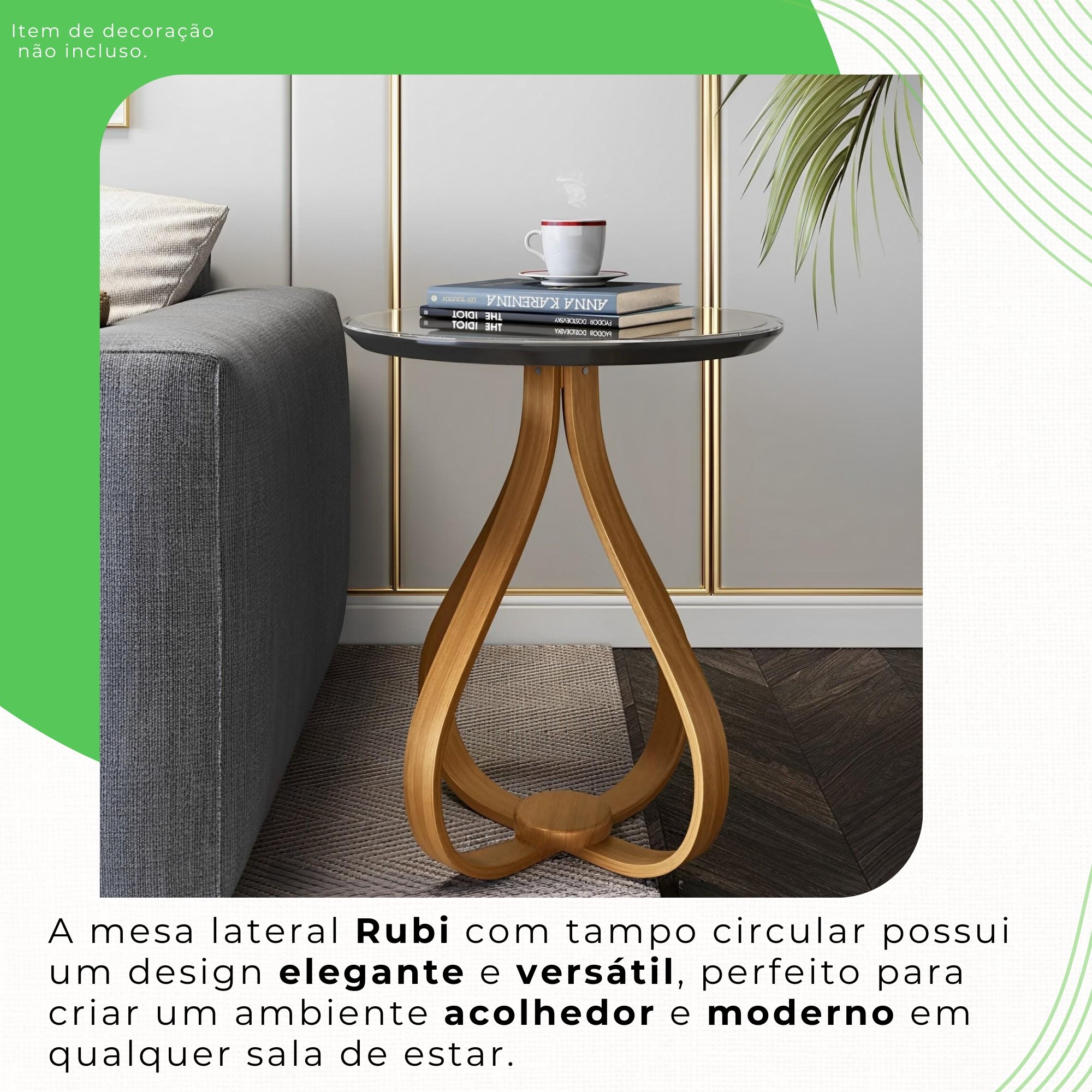 Mesa Lateral 50cm Rubi Sparta Móveis - 4