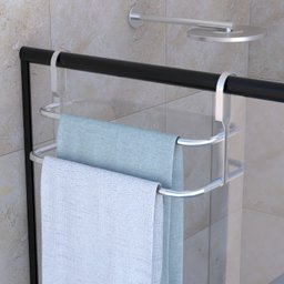 Suporte Porta Toalhas Toalheiro Duplo P/box Alto Brilho Fs - 1