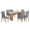 Ver imagem 1 de Mesa de Jantar Júlia 160x80cm Cinamomo Off White com 6 Cadeiras Lara Linho Prata - Valdemóveis