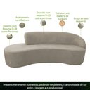 Ver imagem 4 de Sofá Curvo 04 Lugares 230cm Eron Braço Esquerdo Suede Camurça Bege - Nexta Casa